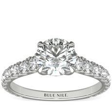 The Gallery Collection™ Cathedral Pavé Diamond Engagement Ring in Platinum (5/8 ct. tw.)
